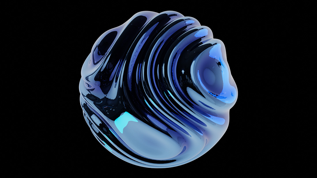3D Kugel abstrakt - glanz - glas